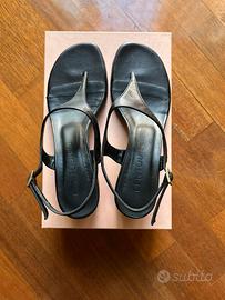 ‘Centodieci’ infradito nero in pelle, tg.40