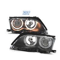 FARI BMW E46 01-05 ANGEL EYES SFONDO NERO ELETTRO