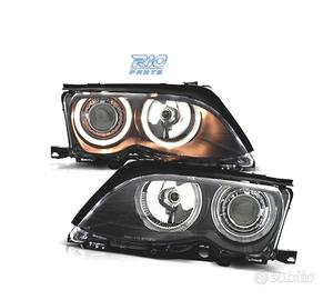 FARI BMW E46 01-05 ANGEL EYES SFONDO NERO ELETTRO
