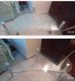 2 tavolinetti VETRO Serie "FAGIOLINO" 