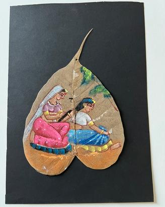 Dipinto a mano su foglia di Pipal