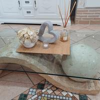 Tavolino basso in vetro per salotto