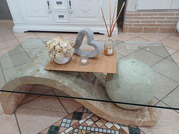 Tavolino basso in vetro per salotto