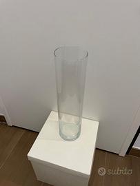 Vaso tondo di vetro h 46 cm
