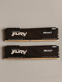 RAM Kingston FURY Beast 16GB (2x8) DDR4 3200MHz