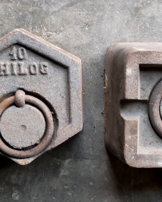 N. 3 Vecchi PESI BILANCIA Arredamento Vintage
