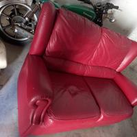 divano vintage pelle chateau d"ax 