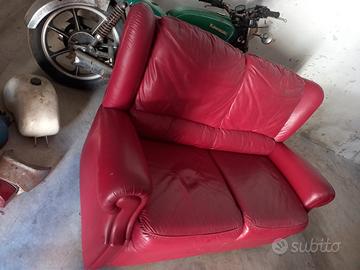 divano vintage pelle chateau d"ax 