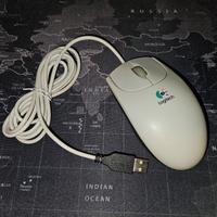 Logitech Optical Mouse bianco vintage