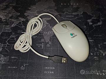 Logitech Optical Mouse bianco vintage