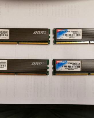 RAM PATRIOT 4 BANCHI DDR 2 DA 1GB 800Mhz 2 Kit