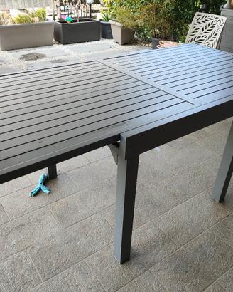 set tavolo allungabile da giardino + 4 sedie 