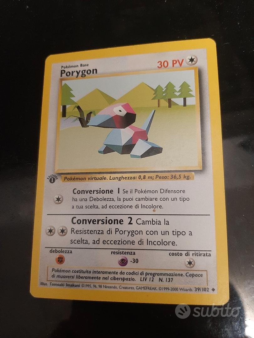 Carta Pokémon Porygon 39/102 set base - Collezionismo In vendita a Torino