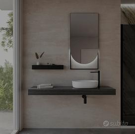 Mensolone bagno sospeso colore grigio rovere