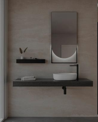 Mensolone bagno sospeso colore grigio rovere