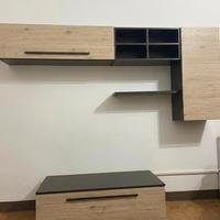 Parete soggiorno rovere/antracite 