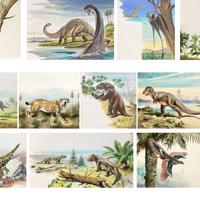 Dipinti originali animali preistorici di G. Pozzi