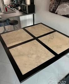 Tavolo da pranzo legno massello e marmo