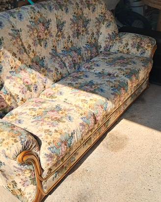 set divano e 2 poltrone vintage in stile classico