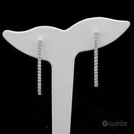 ORECCHINI TENNIS PENDENTI ORO 18KT BRILLANTI 0.70