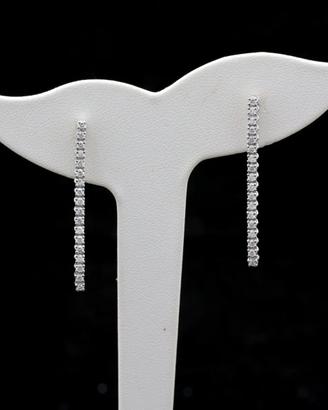 ORECCHINI TENNIS PENDENTI ORO 18KT BRILLANTI 0.70