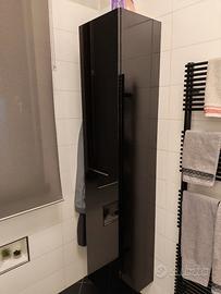 Mobile bagno nero lucido 100 cm + colonna 160 cm –