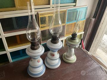 Collezione di 3 lampade a petrolio Vintage