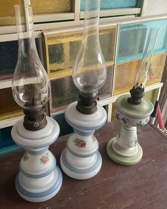Collezione di 3 lampade a petrolio Vintage