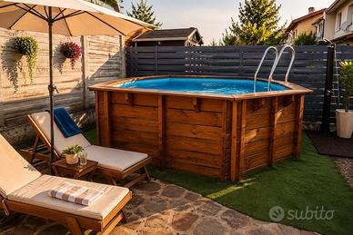 Piscina GRE Vanille 2 in legno completa 8000l