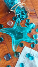 Stella marina di vetro azzurro 