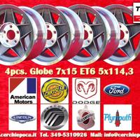 4 pz cerchi Globe Ford 500 7x15 ET6 PCD 5x114.3