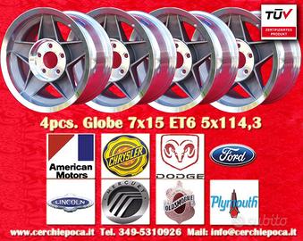 4 pz cerchi Globe Ford 500 7x15 ET6 PCD 5x114.3