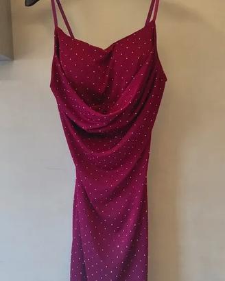 Abito elegante da donna elasticizzato bordeaux