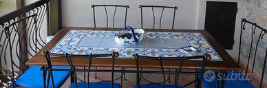 Tavolo e sedie in ferro battuto