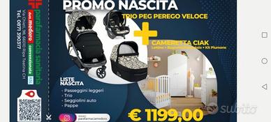 TRIO PEG PEREGO V.+ lettino + bagnetto+fasciatoio