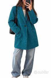 Cappottino leggero / Blazer lungo color Petrolio