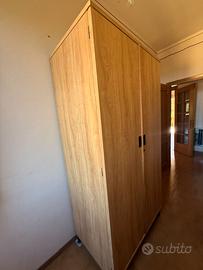 Armadio guardaroba 2 ante effetto legno chiaro