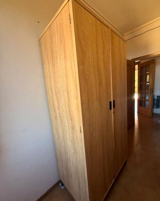 Armadio guardaroba 2 ante effetto legno chiaro