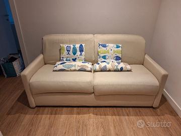 Divano letto 2 posti beige 180x95cm