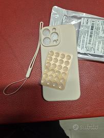 Set 2 Custodie ventose silicone iPhone 16 Pro Max