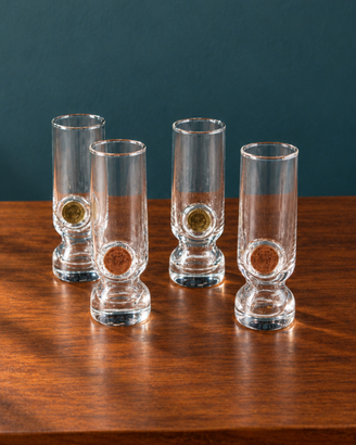 4 bicchierini Old Penny con monete anni '70