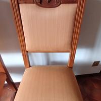 6 Sedie sala da pranzo in legno.