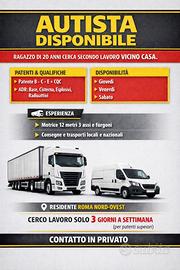 Autista Patenti B-C-E-CQC - ADR