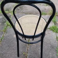 Set 6 sedie THONET Vienna in ferro nero e finta pa