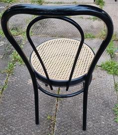 Set 6 sedie Thonet Vienna in ferro e finta paglia