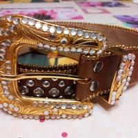 Cintura Guess Donna Con Fibbia Dorata E Strass