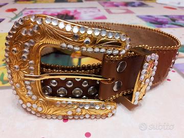 Cintura Guess Donna Con Fibbia Dorata E Strass