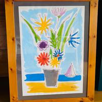 Litografia con cornice legno