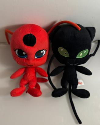 Peluche originali Miraculous Tikki e Plagg 30cm