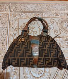 Borsa fendi zucca tela e pelle